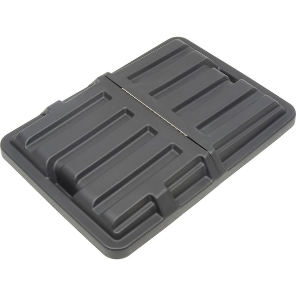 Global Industrial Hinged Lid for 16 Bushel Truck, Plastic, 34W x 48L x 8H, Black 800372 - main